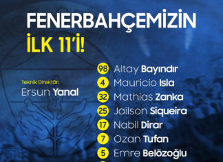 Fenerbahçemizin İlk 11’i